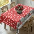 thumbnail image 2 of Rectangle Christmas Tablecloth 60x102 Inch, Farmhouse Red Snowman Snowflake Christmas Table Cloth, Polyester Waterproof Wrinkle Resistant Xmas Table Cover for Holidays Kitchen Dinning Table Home Decor, 2 of 6