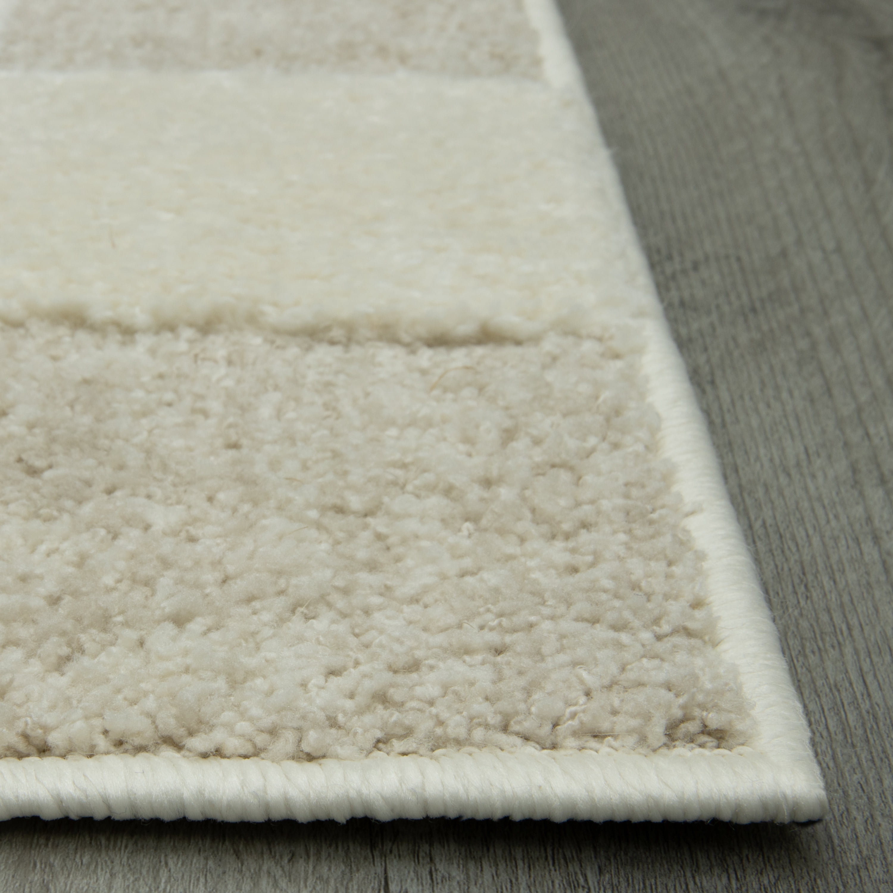 Mainstays Transitional Check Ivory Tan Indoor Area Rug, 5'3" x 7'