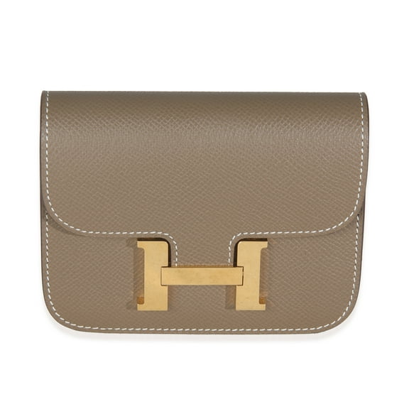 Pre-Owned Hermès Epsom Constance Slim Wallet GHW