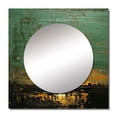thumbnail image 2 of Designart "Radiant Hours Amidst Ancient Gardens" Modern Geometric Square Mirror For Wall Decor - Large Gold Square Mirror Printed Wall Decor - Modern Square Living Room Mirror, 2 of 5