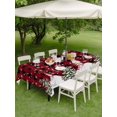 thumbnail image 3 of Outdoor Tablecloth with Umbrella Hole and Zipper, Red Plaid Christmas Rectangle Table Cloth 54x80 Inch Waterproof Tablecloth, Snowflake Snowman Xmas Tree Rustic Checkered Picnic Table Cover for Patio, 3 of 7