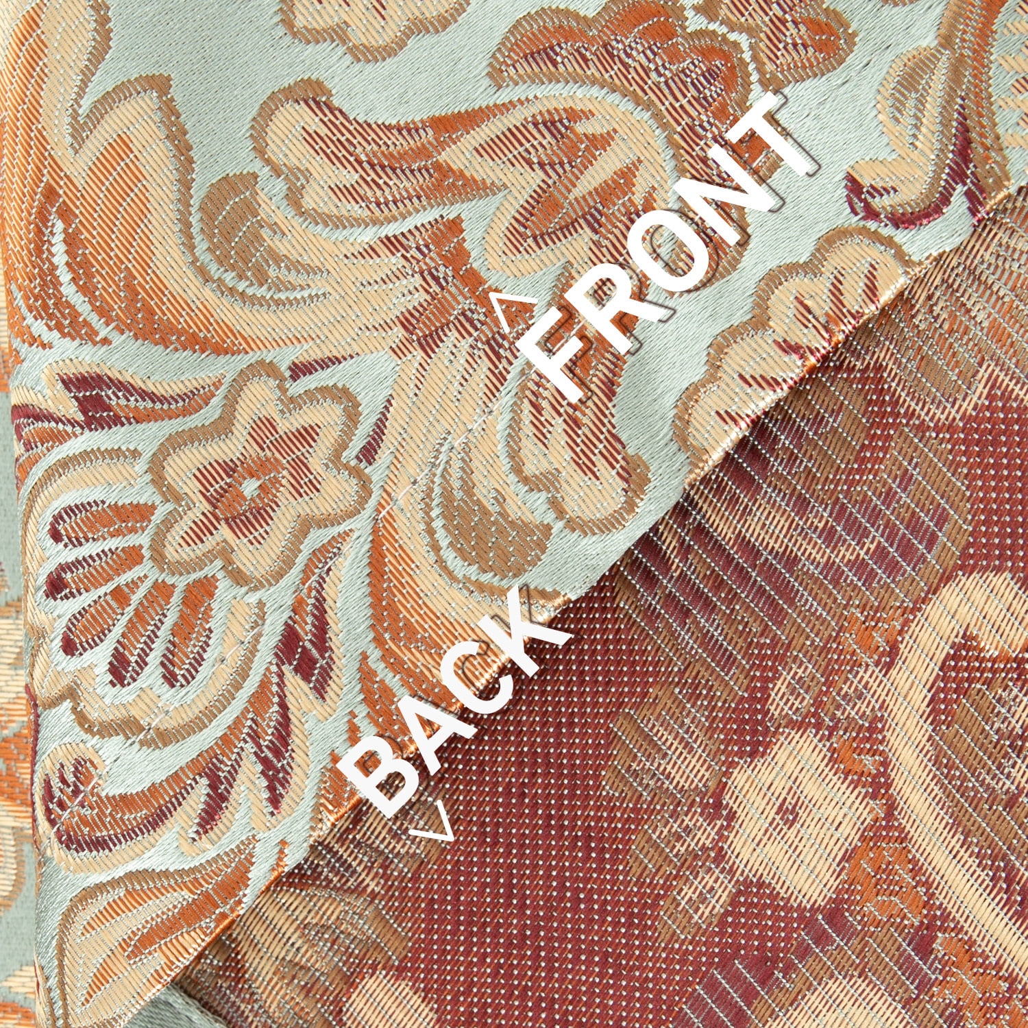VOGOL Sky Blue Damask Valance, Baroque Swag Curtains with Beaded Trim, 59x43 Inches for Bedroom