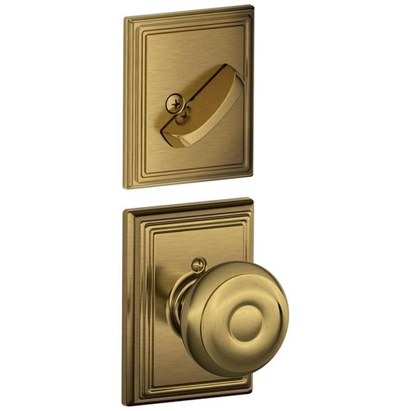Schlage F59-Geo-Add Georgian Single Cylinder Interior Pack - Brass