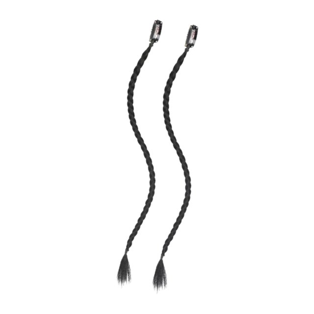 Extensiones de cabello trenzado con clip de 45 cm, elegantes y cómodas. Negro