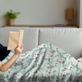thumbnail image 3 of Floral Soft Flannel Fleece Throw Blanket, Repeating Pastel Soft Rose Flowers Leaves Illustration, Cozy Plush for Indoor and Outdoor Use, 70" x 90", Blue Blush, by Ambesonne, 3 of 5