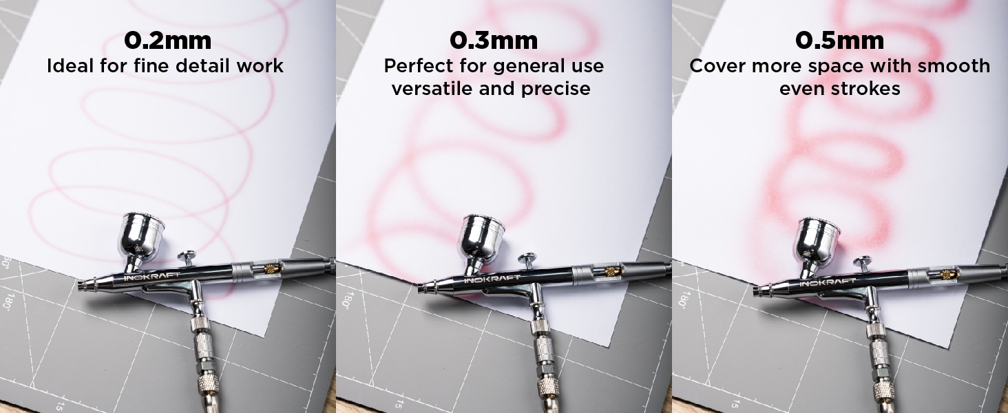 InoKraft Dual-Action Gravity Feed Airbrush Sets