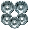 Range Kleen Range Accessories 6 in. 3-Small and 8 in. 2-Large Drip Bowl Plated (5-Pack) 12565X