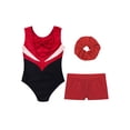 thumbnail image 6 of Haitryli Gymnastics Leotard for Girls Shiny Rhinestones Ballet Dance Unitard with Shorts Hair Band Set Burgundy 10, 6 of 7