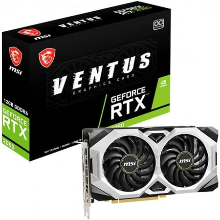 Open Box MSI Ventus GeForce RTX 2060 12GB PCI RTX 2060 VENTUS GP 12G OC - Silver/Black