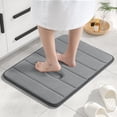 thumbnail image 6 of HITSLAM Memory Foam Bath Mat,Ultra Absorbent Bathroom Rug,Non-Slip Soft Bath Rug for Bathroom Floor,24"x16" Gray, 6 of 8