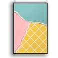 thumbnail image 3 of IDEA4WALL Framed Canvas Prints Wall Art Ripped Textured Teal, Pink & Yellow Display for Living Room, Bedroom, Office Ready to Hang - 24x36 inches, 3 of 4