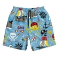 thumbnail image 2 of KLL Pirate Marine Animals Men's Casual Summer Beach Shorts Hawaiian Shorts with Pockets-XX-Large, 2 of 6