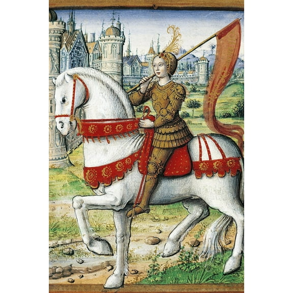 24x36 gallery poster, Joan of Arc from The Lives of Famous Women, by Jean Pichore 1506