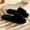 Black, variant on Womens Fuzzy Open-toe Slippers Thick Soled Anti Slip Soft Comfy Memory Foam Indoor House Shoes Women's Fuzzy Slippers Black 5.5(36)