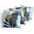 thumbnail image 5 of Minimal Throw Pillow Cushion Case Pack of 4, Modern Style Leaf Branch and Geometric Abstract Details Contemporary, Modern Accent Double-Sided Printing, 20" x 12", Soft Blue Grey and Fawn, 5 of 6