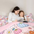 thumbnail image 5 of Manfei Halloween Pumpkin 7pcs Queen Bedding,Lovely Ghosts Floral Bedding Comforter Set Queen,Beige,Pink Reversible, 5 of 7