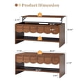 thumbnail image 4 of Wirrytor Lift Top Coffee Table with Storage for Living Room, Oval Coffee Table with Hidden Compartment and Open Shelf, Modern Center Table with Wave Edge Design and Hydraulic Lift, 4 of 10