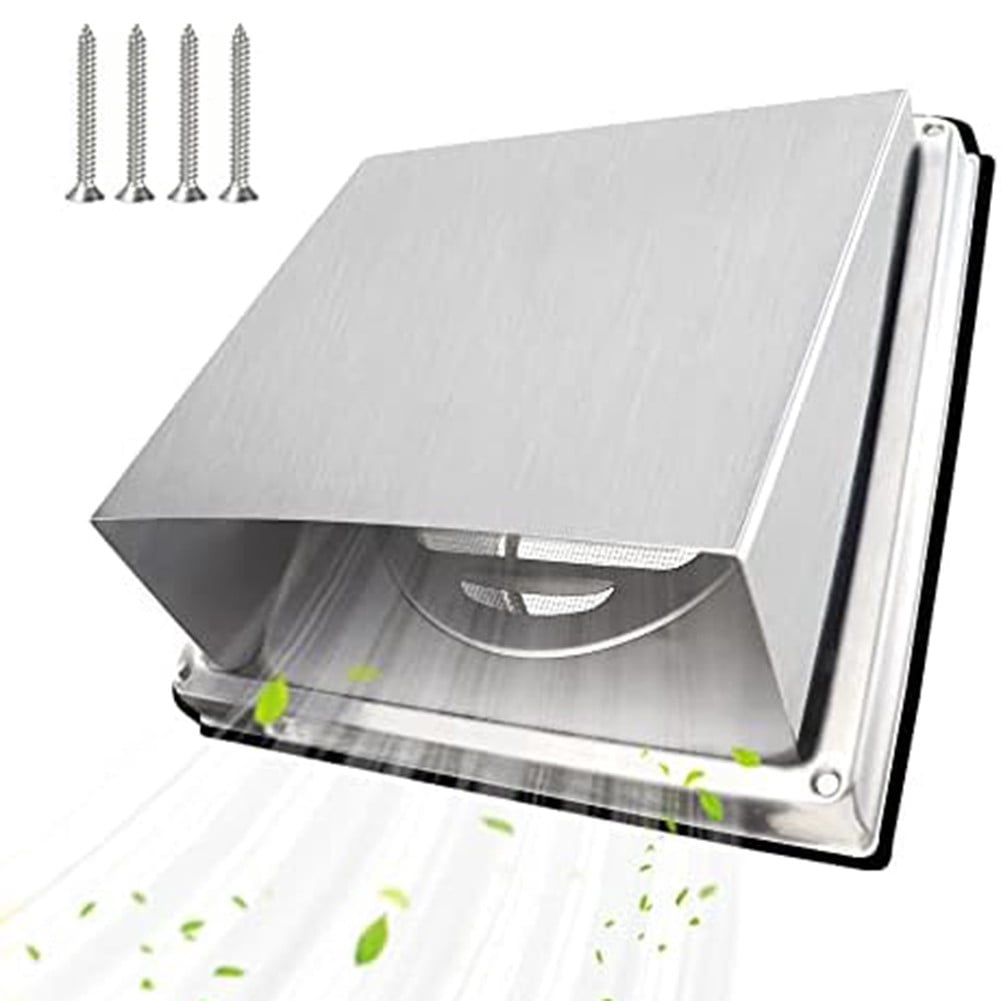 Stainless Steel Square Extractor Fan Duct Vent Mesh Cover Screw Sealing Ring Set