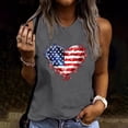 thumbnail image 2 of Zynoxe Fourth of July Sleeveless Tops for Women Independence Day Patriotic Graphic Tees Summer Casual Round Neck Sleeveless Women's Tank Tops (#02 Gray,S), 2 of 5