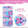 thumbnail image 6 of 3 Pack Mermaid Scales Tablecloth 87x51 in, Mermaid Party Plastic Table Cover for Birthday Baby Shower Under The Sea Party Decor, 6 of 7