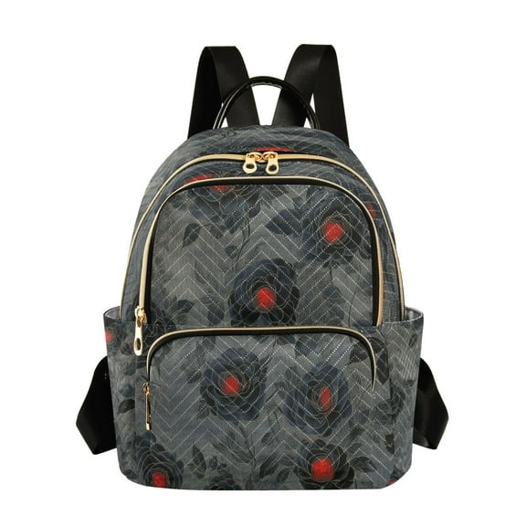 Casual Dark Floral Backpack for School,College and Travel, Water Resistant Bookbag,