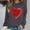 Dark Gray, variant on Womens Valentines Sweatshirts Love Heart Printed Shirts Loose Long Sleeve Round Neck Blouses Valentine's Day Sweater Pullover Tops Plus Size