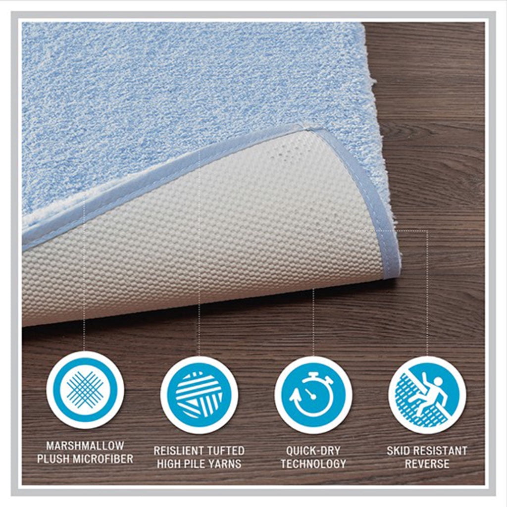 MAYEERTY Soft Polyester Bath Runner Rug, 24" x 40", Navy