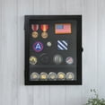 thumbnail image 3 of HBCY Creations 11x14 Black Medals Display Case with Removable Shelves - Solid Wood with Acrylic Window - Anti-Theft Lock with 2 Keys - For Mementos and Keepsakes, 3 of 15