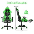 thumbnail image 3 of Costway Massage Gaming Chair Reclining Racing Office Computer Chair with Footrest Green, 3 of 10
