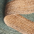 thumbnail image 3 of SAFAVIEH Natural Fiber Cebrail Geometric Area Rug, Aqua/Natural, 8' x 10' Oval, 3 of 7