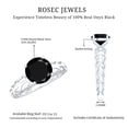 thumbnail image 6 of Rosec Jewels Natural Black Onyx Solitaire Ring for Women - 2 Carat - December Birthstone Ring - AAA Quality - with Jewelry Box, 14K White Gold, US 11.00, 6 of 7