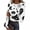 Black-white, variant on Halloween Long Sleeve Print Tops for Women Gothic Ribbed Knit Slim Fit Base