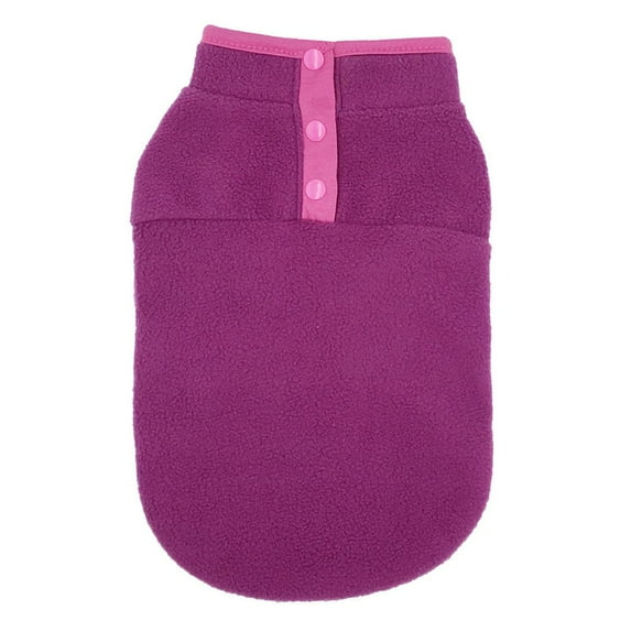 Puppy Cats Fleece Pug Coats Jacket Pet Clothing Shih Tzu Dog Costume Pet Vest Dog Clothes Pet Supplies PURPLE M