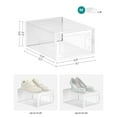 thumbnail image 6 of Shoe Boxes 18 Pack- Stackable Clear Plastic Shoe Storage Organizers for Closet - Fits up to US Size 11 Sneakers - Transparent/White, 9.1 x 13.1 x 5.6 Inches, 6 of 8