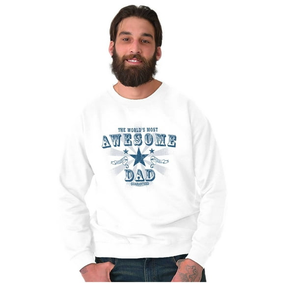 Fathers Day World's Most Awesome Dad Men's Crewneck Sweatshirt Brisco Brands S
