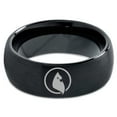 thumbnail image 2 of Tungsten Bird Watching World Aves Chordata Animal Band Ring 8mm Men Women Comfort Fit Black Dome Brushed Polished, 2 of 4