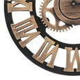 thumbnail image 5 of Nimomo Reloj de Pared Durable 3D rústico Hecho a Mano Reloj de Pared Gran Engranaje Madera Vintage decoración para Sala de Estar/Oficina/Bar(30cm-Oro), 5 of 8