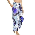thumbnail image 2 of Disketp Butterflies Print Women'S Comfy Pajama Pants Casual Drawstring Palazzo Lounge Wide Leg Pants, 2 of 9