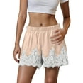 thumbnail image 2 of Women Satin Silk Lace Trim Shorts Silky Low Rise Boxer Shorts Y2k Teen Girls Cute Coquette Lounge Slip Bottoms, 2 of 5