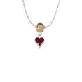thumbnail image 2 of Delight Jewelry Silvertone Small Long Maroon Heart Mia Monkey Charm Necklace, 2 of 4