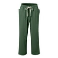 thumbnail image 4 of JTieacloth Summer Long Pants for Men Men's Casual Pants Comfortable Stretch Slim Fit Lightweight Breathable Outdoor Walking Travel Work Trousers With Pockets Green, 4 of 5