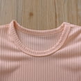 thumbnail image 5 of Gyratedream Baby Girls Puff Sleeve Rib Knit Romper Bodysuit Tops for Kids 0-18 Months, 5 of 8