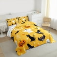 thumbnail image 3 of Manfei Cartoon Halloween Ghost King Size Comforter Sets,Witch Hats Bedding Comforter Set,Kawaii Kitten Bat Bedding Set For Teens,Microfiber Bedroom Decor Reversible,3pcs, 3 of 8