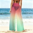 thumbnail image 4 of dazeni Women's Sun Protection Cover Up Beach Pants Tie Dye Sheer Mesh Wide Leg Palazzo Pants High Waist Bikini Botton Y2k Swimsuit Coverups Multicolor Large, 4 of 7