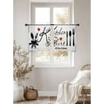 thumbnail image 4 of Kitchen Tableware Semi Sheer Curtains 54 Inch Length 2 Panels Set, Red Love Heart Black Words Vintage Sheer Kitchen Curtain Privacy Voile Window Curtain for Living Room Bedroom Rod Pocket Drapes, 4 of 7