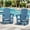Blue, variant on SERWALL Outdoor Glider Chair, HDPE Wood-Like Patio Glider Rocker All-Weather Porch Glider White