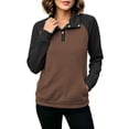 thumbnail image 7 of Women Color Block Textured Sweatshirt, Quarter Button Up Collared Long Sleeve Tops, Fall Basic Casual Golf Pullover Shirts S-3XL, 7 of 7