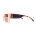 thumbnail image 3 of Womens Squared Gothic Cat Eye Mod Plastic Sunglasses Ivory Brown, 3 of 4
