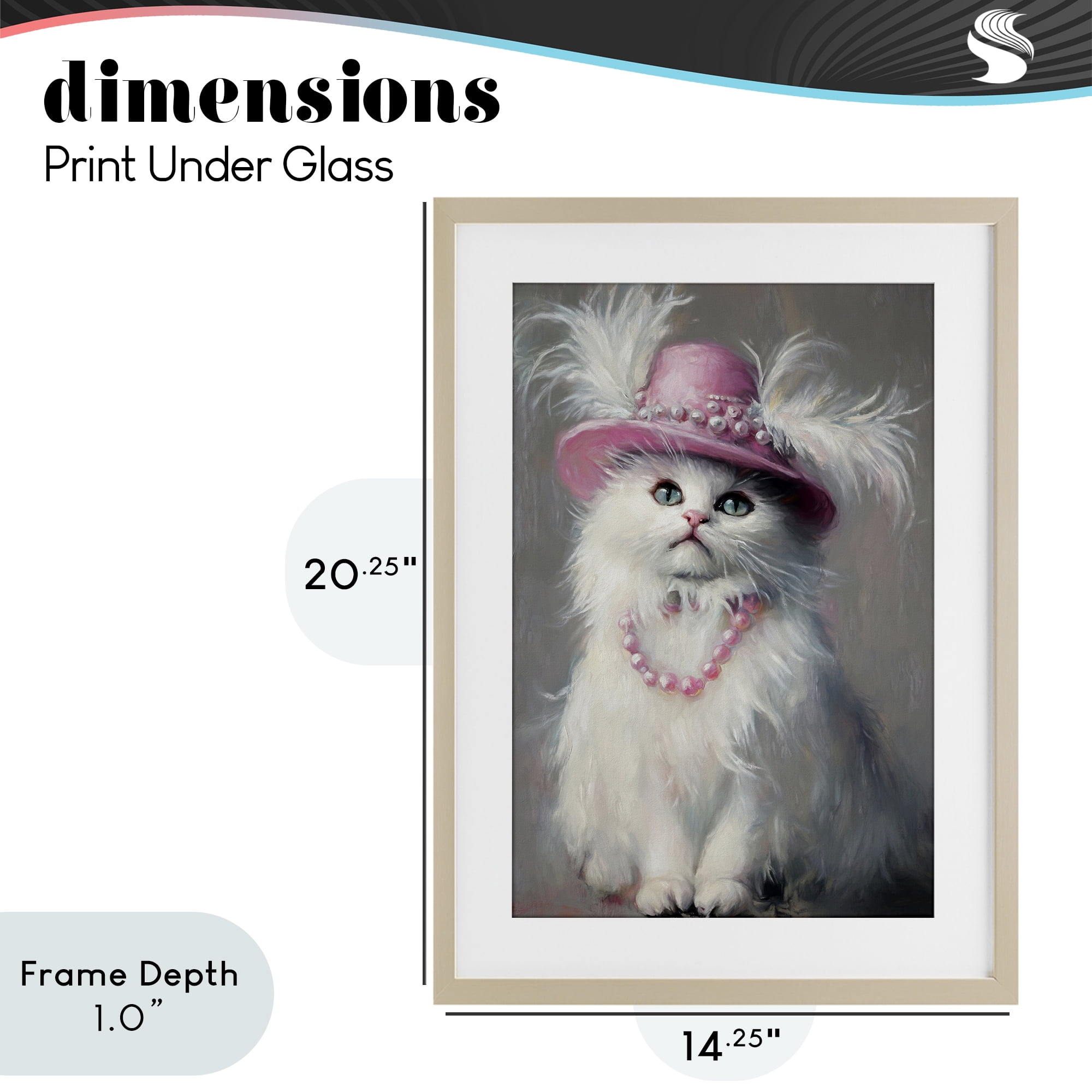 Stupell Industries Beautiful Brigitte Cat Birch Framed Print Under Glass, design by Tina LeCour
