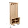 thumbnail image 5 of BizChair 31.5" Wide Hall Tree with Bench, 3 Single Storage Hooks, and 4 Lower Storage Cubbies with Adjustable Shelves in Weathered Wood, 5 of 12